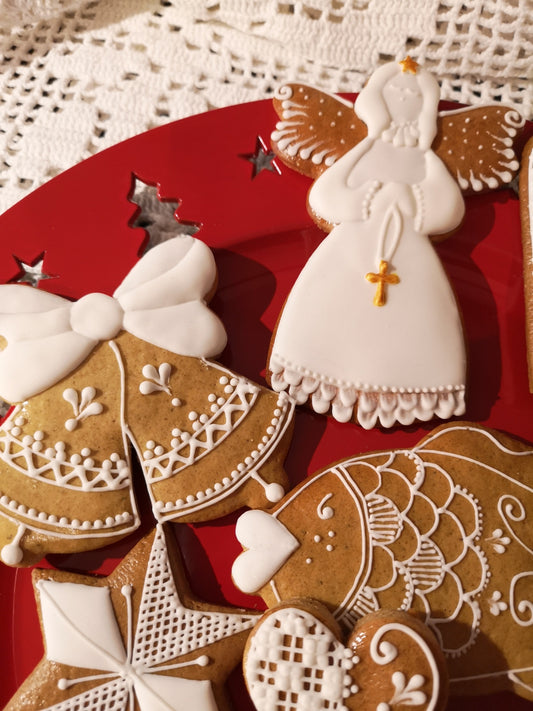 Bíle zdobené perníčky - set 4