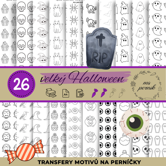 Transfery motivů - velký Halloween