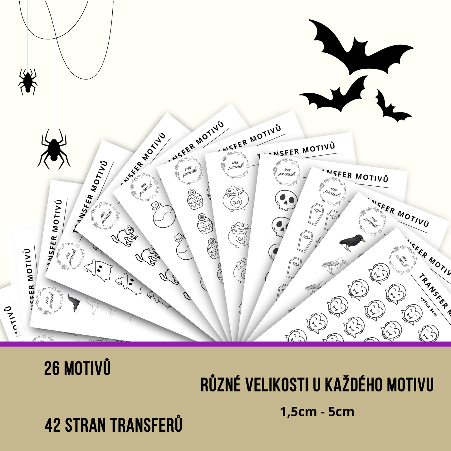 Transfery motivů - velký Halloween