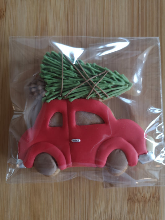 Domů na Vánoce - auto se stromečkem