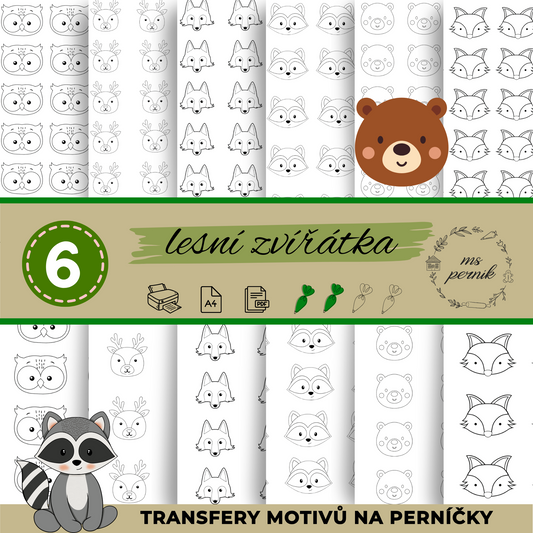 Transfery motivů - Lesní zvířátka